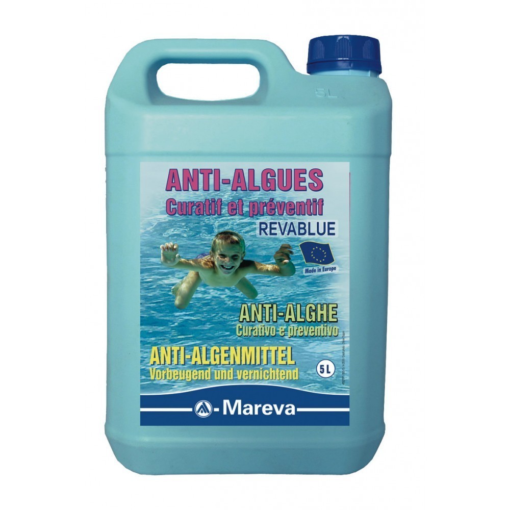 Anti-Algues curatif Mareva Revablue -  Vente équipement  piscine et spa.