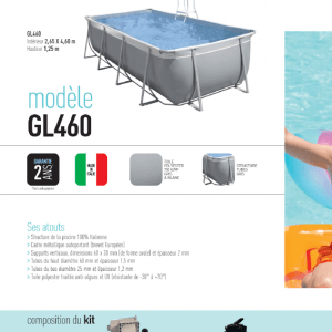 Piscine hors-sol 2,65 x 4,60 - Made in Italie - Haut de gamme - GL460 Garden Leisure